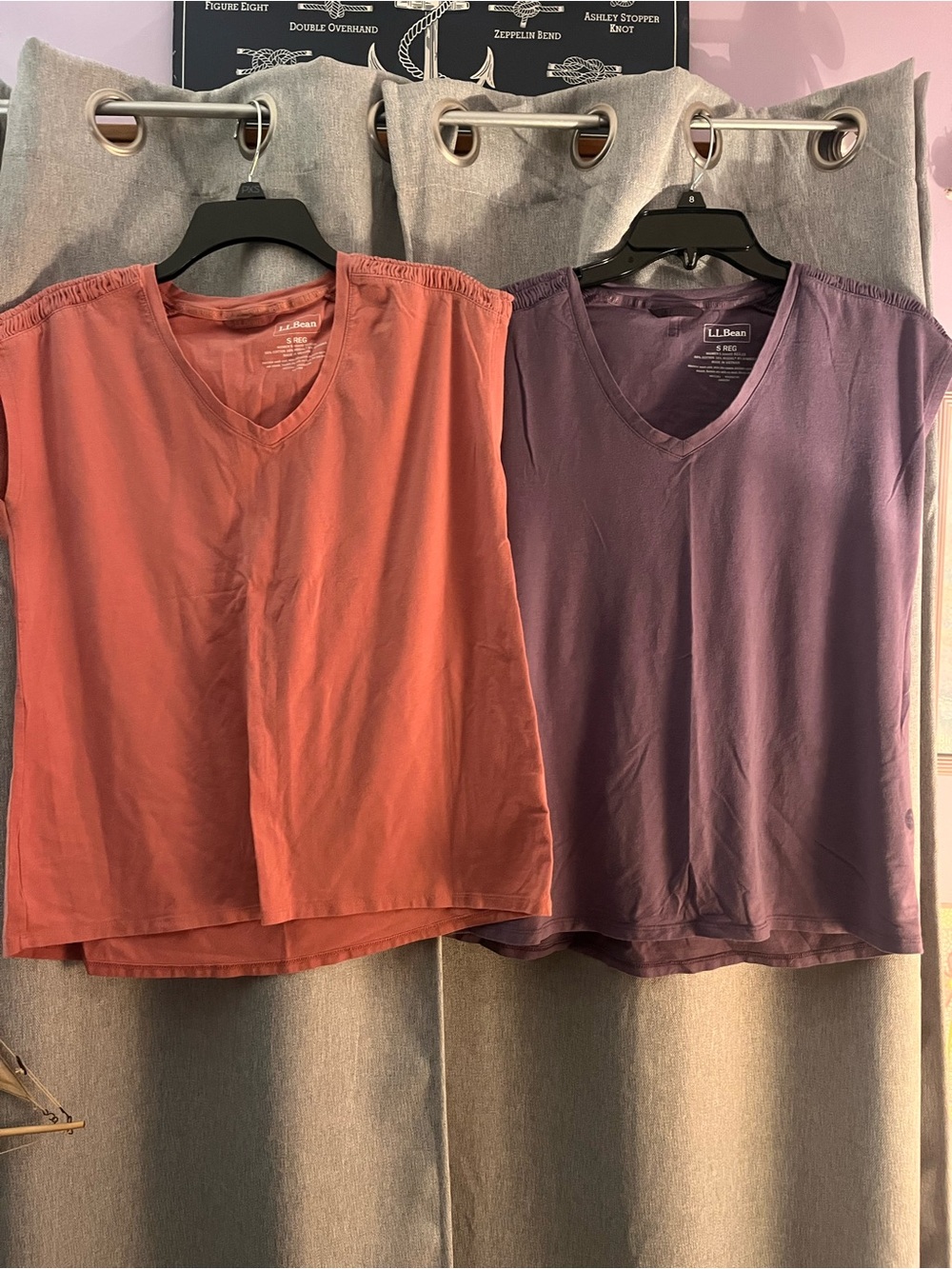 (2) L.L. Bean Women’s Sleeveless V-Neck Tank Top in Coral and Plum